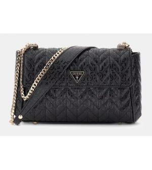 Guess Stacey HWGG9741210-BLA Γυναικεία Τσάντα Χιαστί από Συνθετικό Δέρμα Μαύρη 25x14x6 cm