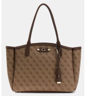 Guess Lindsey HWSG9749240-LTL Γυναικεία Τσάντα Χειρός, Καφέ Πολύχρωμη, Συνθετικό Δέρμα, 45 x 14 x 29 cm