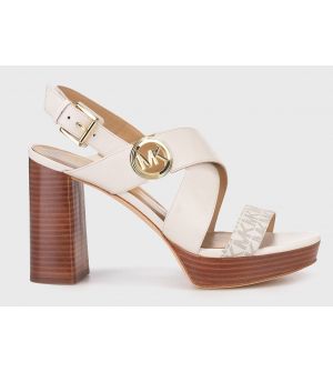 Michael Kors Vera Platform Γυναικεία Πέδιλα με Χοντρό Τακούνι Vanilla Multi 40S4VEMS2B-170