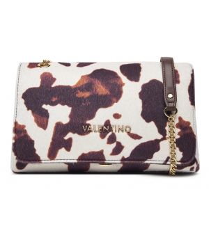 alentino Γυναικεία Τσάντα Ώμου VBSA9D02COW-F96 Κρεμ/Καφέ με Animal Print