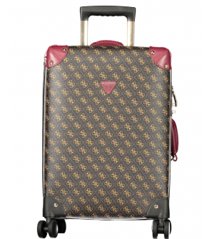 Guess Jeans Latona LQ9211983-MABROWNL Βαλίτσα Καμπίνας Trolley, Καφέ, 53 cm, 4 Ρόδες, Πολυουρεθάνη