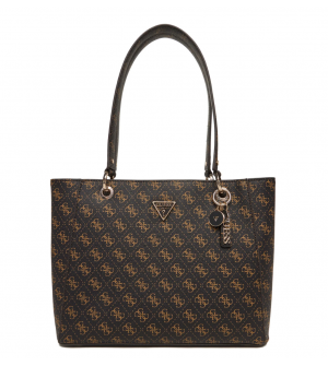 Guess Noelle II HWQG9672250-BNL Γυναικεία Τσάντα Ώμου, Μαύρη, Οικολογικό Δέρμα, Μονόγραμμα Guess