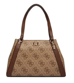 Guess Karnilla HWOS990122-LGW Γυναικεία Τσάντα Ώμου, Καφέ, Monogram Σχέδιο, Οικολογικό Δέρμα