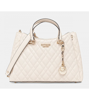 Guess Isemay HWGG9628060-OFF Γυναικεία Τσάντα Χειρός & Ώμου, Μπεζ, Οικολογικό Δέρμα