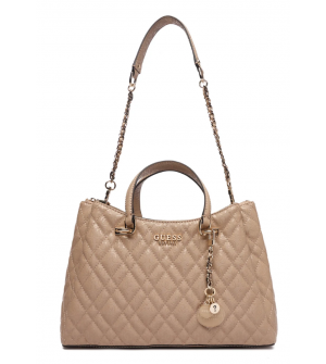 Guess Isemay HWGG9628060-PLC Γυναικεία Τσάντα Χειρός / Ώμου, Μπεζ, Οικολογικό Δέρμα