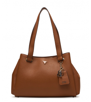 Guess Evie HWBG9664220-COG Γυναικεία Τσάντα Ώμου Καφέ, Οικολογικό Δέρμα, Χωράει Α4