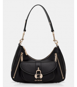 Guess Jessa Γυναικεία Τσάντα Χειρός / Ώμου HWBG8362180-BLA Μαύρη, Οικολογικό Δέρμα, Φερμουάρ, Πολλαπλές Θήκες, Θήκες Καρτών