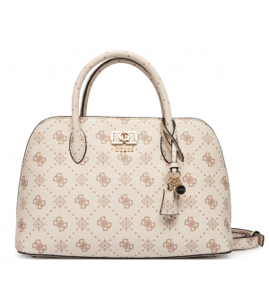 Guess Emelie Logo Γυναικεία Τσάντα Χειρός / Ώμου HWGP9928060-VNO Εκρού, Οικολογικό Δέρμα, Φερμουάρ, Ρυθμιζόμενο Λουράκι