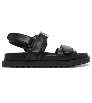 Guess Γυναικεία Σανδάλια FLJFBLELE03-BLA Μαύρα, Πλατφόρμα 3.5cm, Οικολογικό Δέρμα, Peep Toe, Με Σκρατς