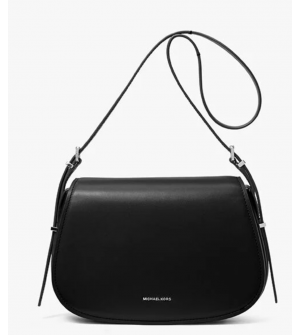 Michael Michael Kors Γυναικεία Δερμάτινη Τσάντα Ώμου μαύρη  Lydia MD Flap Messenger 30R5SL0M2L-BLA