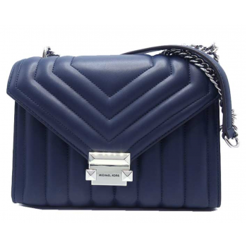 Michael Michael Kors Γυναικεία Τσάντα Ώμου Whitney 35R4SWHL6U-Navy, Γνήσιο Δέρμα, Με Αλυσίδα, Καπιτονέ Σχέδιο Michael Michael Kors Γυναικεία Τσάντα Ώμου Whitney 35R4SWHL6U-Navy, Γνήσιο Δέρμα, Με Αλυσίδα, Καπιτονέ Σχέδιο