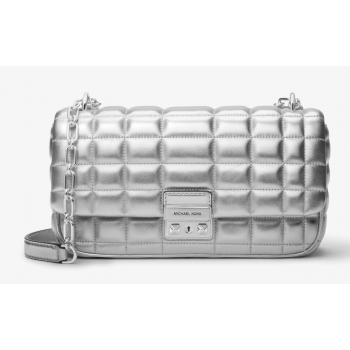 Michael Michael Kors Tribeca LG Convertible Chain Shoulder Bag 30S4S2RL7K-Silver Γυναικεία Δερμάτινη Τσάντα Ώμου Michael Michael Kors Tribeca LG Convertible Chain Shoulder Bag 30S4S2RL7K-Silver Γυναικεία Δερμάτινη Τσάντα Ώμου