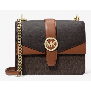 Michael Kors Greenwich SM Flap Crossbody 35S5GGRC1B-BRO Γυναικεία Τσάντα Ώμου, Brown Multi, Signature MK Canvas Michael Kors Greenwich SM Flap Crossbody 35S5GGRC1B-BRO Γυναικεία Τσάντα Ώμου, Brown Multi, Signature MK Canvas