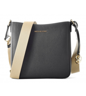 Michael Michael Kors Γυναικεία Τσάντα Χιαστί Jet Set Travel SM NS XBODY 35S4GTVC5L-BLA Δέρμα Pebbled Leather, Μαύρη