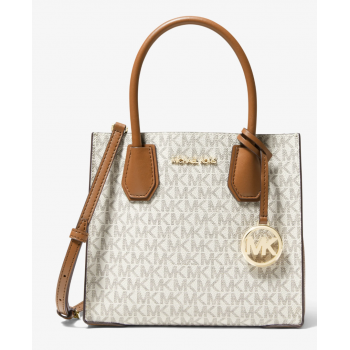 Michael Michael Kors Mercer MD Messenger 35S1GM9M2B-Vanilla Γυναικεία Δερμάτινη Τσάντα Ώμου & Χιαστί Signature Logo Michael Michael Kors Mercer MD Messenger 35S1GM9M2B-Vanilla Γυναικεία Δερμάτινη Τσάντα Ώμου & Χιαστί Signature Logo