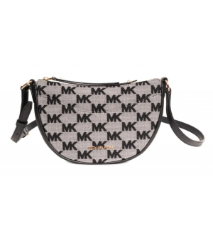 Michael Michael Kors Dover 35S4G4DC5J-BLA Γυναικεία Υφασμάτινη Τσάντα Χιαστί Small Half Moon Xbody Μαύρη