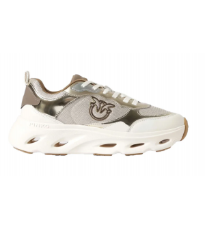 PINKO Γυναικεία Sneakers SS0167P144-Z22 Μπεζ Δερμάτινα Platform με Love Birds