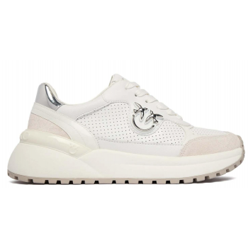 Pinko Gem 15 Sneaker SS0149P069-Z1B Γυναικεία Sneakers Λευκά Δερμάτινα με Suede και Πλατφόρμα 6 cm Pinko Gem 15 Sneaker SS0149P069-Z1B Γυναικεία Sneakers Λευκά Δερμάτινα με Suede και Πλατφόρμα 6 cm