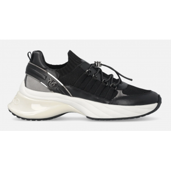 PINKO Γυναικεία Sneakers SS0141P128-Z99 Μαύρα, Knit με Δερμάτινες Λεπτομέρειες και Chunky Σόλα PINKO Γυναικεία Sneakers SS0141P128-Z99 Μαύρα, Knit με Δερμάτινες Λεπτομέρειες και Chunky Σόλα
