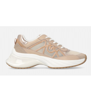 PINKO SS0135P142-P26 Γυναικεία Sneakers Δερμάτινα με Mesh και Love Birds, Ροζ
