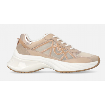 PINKO SS0135P142-P26 Γυναικεία Sneakers Δερμάτινα με Mesh και Love Birds, Ροζ PINKO SS0135P142-P26 Γυναικεία Sneakers Δερμάτινα με Mesh και Love Birds, Ροζ