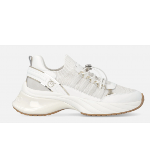 PINKO Ariel 34 SS0141P128-Z1B Γυναικεία Sneakers με Πλεκτό Άνω Μέρος, Δερμάτινες Λεπτομέρειες και Chunky Σόλα, Λευκά