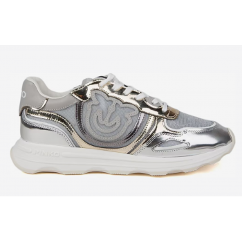 PINKO Γυναικεία Sneakers SS0173P136-ZZF Ασημί Δερμάτινα με Κορδόνια PINKO Γυναικεία Sneakers SS0173P136-ZZF Ασημί Δερμάτινα με Κορδόνια