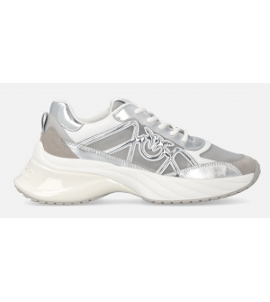 PINKO SS0135P141-ZZF Γυναικεία Sneakers με Mesh, Δέρμα, Μεταλλιζέ Λεπτομέρειες και Λογότυπο Love Birds