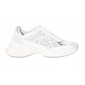 PINKO Ariel 33 SS0135P142-ZIB Γυναικεία Sneakers Λευκά Δερμάτινα με Love Birds, 4 cm, PINKO Ariel 33 SS0135P142-ZIB Γυναικεία Sneakers Λευκά Δερμάτινα με Love Birds, 4 cm,