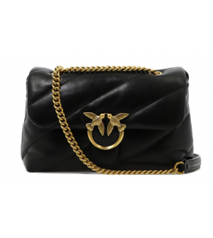 PINKO Classic Love Bag Puff Maxi Quilt Γυναικεία Δερμάτινη Τσάντα Ώμου Μαύρη 100038A0F2-Z99Q