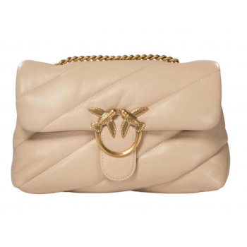 PINKO 100038A0F2-I49Q Love Puff Γυναικεία Τσάντα Ώμου από Δέρμα Nappa Μπεζ 26x18x11 cm PINKO 100038A0F2-I49Q Love Puff Γυναικεία Τσάντα Ώμου από Δέρμα Nappa Μπεζ 26x18x11 cm