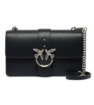 Pinko 105857A0F1-Z990 Love One Γυναικεία Τσάντα Χιαστί Δερμάτινη Μαύρη με Αλυσίδα 