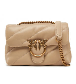 PINKO Love Puff Mini CL PE 25 PLTT 100039A0F2-C50Q Γυναικεία Δερμάτινη Τσάντα Ώμου / Χιαστί Καπιτονέ Μπεζ
