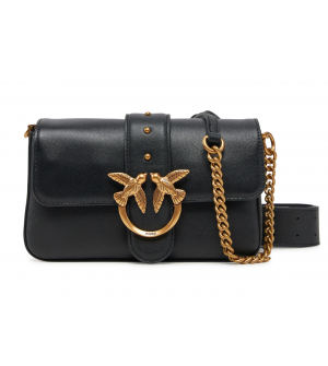 PINKO Love One Mini Slouchy 104340A0QO-Z99Q Γυναικεία Δερμάτινη Τσάντα Ώμου / Χιαστί Μαύρη