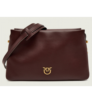PINKO Triplet Mini 105883A0QO-R49Q Γυναικεία Δερμάτινη Τσάντα Ώμου / Χιαστί με Αλυσίδα, Μπορντό