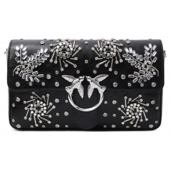 Pinko Love Bag Γυναικεία Τσάντα Ώμου 106182A370-Z99N Μαύρη με Κρύσταλλα & Love Birds Pinko Love Bag Γυναικεία Τσάντα Ώμου 106182A370-Z99N Μαύρη με Κρύσταλλα & Love Birds