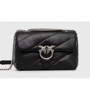 PINKO 100038A0F2-Z99O Love Puff Classic Γυναικεία Τσάντα Χιαστί Δερμάτινη Μαύρη