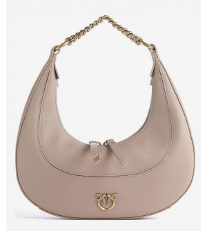 PINKO 101433A0QO-D01Q Μπεζ Γυναικεία Δερμάτινη Τσάντα Ώμου / Χιαστί Μπεζ