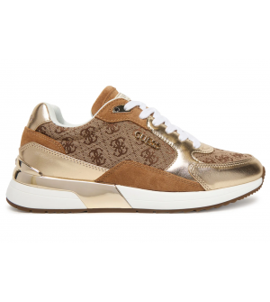 Guess Γυναικεία Sneakers FLJM19FAL12-BEIPL Καφέ/Χρυσά με Κορδόνια