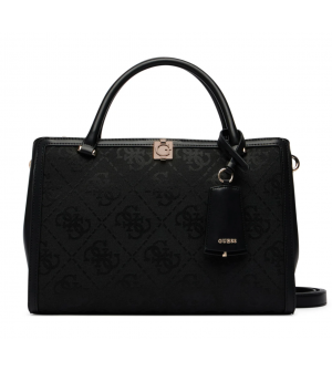 Guess Audrey Logo HWJG9755070-BLO Γυναικεία Τσάντα Χειρός/Ώμου Μαύρη με Monogram