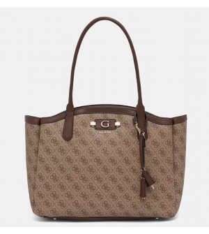 Guess Lindsey HWSG9749230-LTL Γυναικεία Τσάντα Shopper Καφέ με Monogram