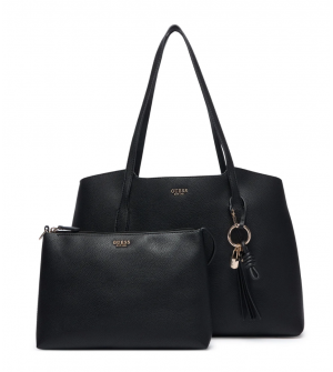 Guess Melody HWBG9735230-BLA Γυναικεία Τσάντα Shopper Μαύρη 43x28x15cm με Πρόσθετο Τσαντάκι
