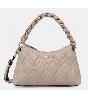 Guess Maxine Γυναικεία Τσάντα Ώμου Hobo Καπιτονέ Μπεζ HWQG9733720-LTA