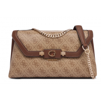Guess Lindsey HWSG9749210-LTL Γυναικεία Τσάντα Ώμου Ανοιχτό Καφέ με Μονόγραμμα 26x16x8cm Guess Lindsey HWSG9749210-LTL Γυναικεία Τσάντα Ώμου Ανοιχτό Καφέ με Μονόγραμμα 26x16x8cm