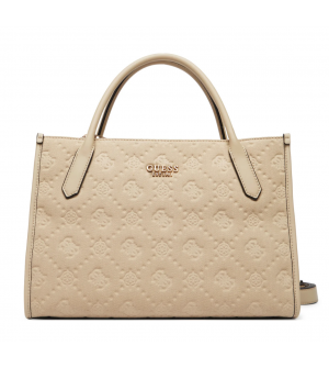 Guess Jodi HWPD9769220-LBO Γυναικεία Τσάντα Χειρός/Ώμου Ανοιχτό Μπεζ με Monogram