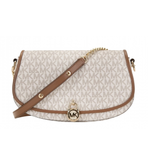 Michael Kors Γυναικεία Τσάντα Ώμου 35T5GIMM8B-150 Vanilla, Coated Canvas με Monogram, 26x15x6cm