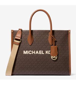 Michael Kors Mirella Medium Γυναικεία Τσάντα Χειρός Tote 35R5G7ZT2B-200 με Logo Print και Αποσπώμενο Λουράκι