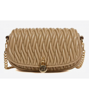 Michael Kors Mila Γυναικεία Καπιτονέ Τσάντα Χιαστί Camel 35S6GIMC5Y-222