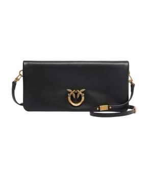 Pinko Love Bag Click Soft Horizontal Classic 106022A0QO-Z99Q Γυναικεία Δερμάτινη Τσάντα Ώμου / Χιαστί Μαύρη