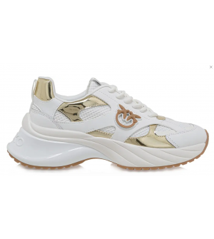 Pinko Ariel 15 Γυναικεία Chunky Sneakers Λευκό/Χρυσό Mirror SS0067E032-ZZL
